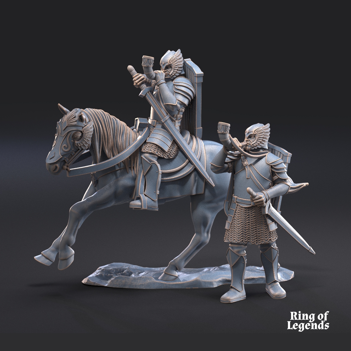 Grey Castle Horn Mounted and foot | Grey Castle | Ring of Legends